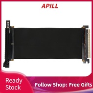 Apill Graphic Card Extender 90° PCIE 3.0 X16 Riser Cable 20cm Length 128Gbp/s EMI Shielding Strong Compatibility for GTX1080Ti