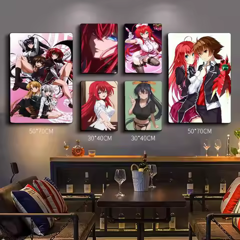 Cartoon High School DxD Whitepaper Poster Waterproof Paper Sticker Coffee House Bar Aesthetic Art Wa