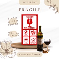 Fragile Sticker Label Live Fish Live Plant Fresh Food Frozen Food 9cm*5cm 13cm*7cm