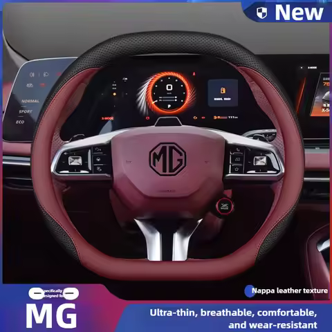 Leather Car Steering Wheel Cover for MG 3 5 One ZX RX5 ZS EHS HS PHEV Luxury Hybrid 2025 2026 Access