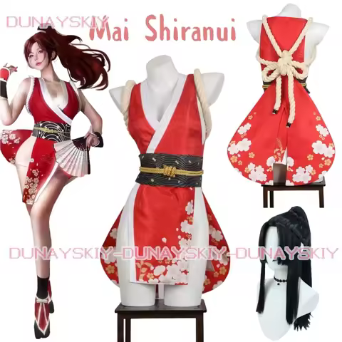Mai Shiranui Cosplay Fantasy Game Mortal Kombat Disguise Costume Mai Shiranui Adult Women Halloween 