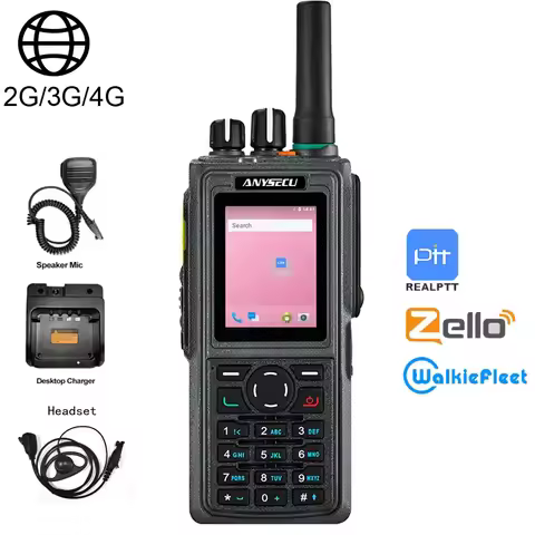 ANYSECU Zello 4G Network Radio HD760 Android 7.1 Unlocked with WIFI work with Real-ptt Walkiefleet I
