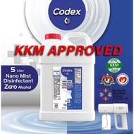 (KKM APPROVED)Codex Nano Mist Sanitizer 5L Liquid Disinfectant Sanitizer Non-Alcohol Anti-Coronavirus消毒液