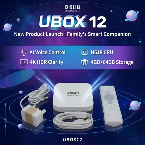 2026 new arrival Unblock Tech UBOX 12 Android 12.0 TV Box Best Asia Smart tv box Voice Countrol 4G 6