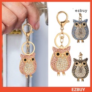 [ezbuy] Cartoon Owl Pendant Keychain Sparkling Colorful Rhinestones Inlaid Car Keyring Backpack Bag 