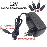 12V Power Adapter Supply DC 1.25A 1250mA 1.5A 1500mA 2A 2.5A 2500mA 3A 12 V Volt Switching 220V to 1