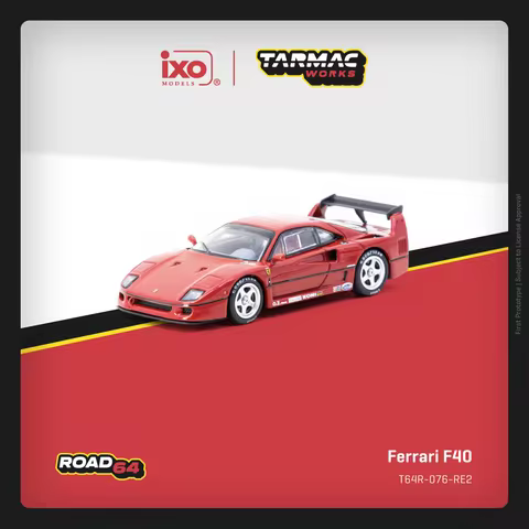 PreSale Tarmac Works 1：64 Ferrari F40 Red Diecast MiniCar Model Toys Racing Cars