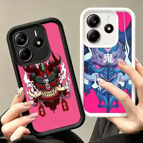 Japanese Samurai Oni Mask Phone Case For Xiaomi Poco M8 M7 X7 X6 X5 Pro F8 F7 Ultra Mi 15T 17T 17 Pr