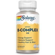 SOLARAY Methyl B Complex 50mg-Vitamin B Complex Contains Vitamin B12, B6, B1, Folic Acid, Biotin, et