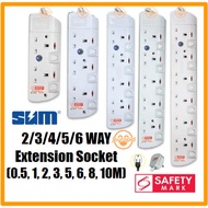 2/3/4/5/6 Gang Extension Socket with Singapore Safety Mark (0.5, 1, 2, 3, 5, 6, 8, 10 Meters)