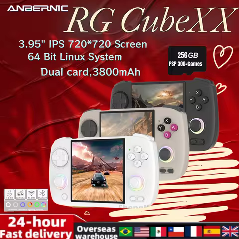 ANBERNIC RG CubeXX RG Cube XX Retro Video Player Console Handheld Game Console 3.95" IPS Screen Linu