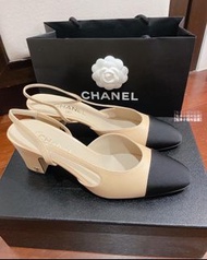 Chanel 經典拼色鞋 39.5碼 經典款 瑪莉珍鞋