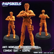 AMDF Combat Suit Senpai-Monster No. 8-Humanoid Human/32mm scale 3D printed miniature PSK