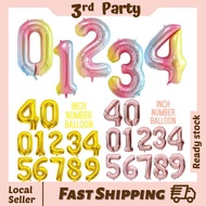 4️⃣0️⃣40inch Super Large Size Giant Number 0-9 Aluminium Foil Balloon Rose Gold number balloon Rainb