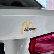 McDonald's car sticker, McMing fusion Bimmer car sticker, waterproof M logo font car design.