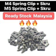 [ 1 Set ] M4 M5 SPRING CLIP + SCREW (ST) // M4 M5 BODY SCREW SKRU CLIP COVER SET COVERSET SCREW LC S