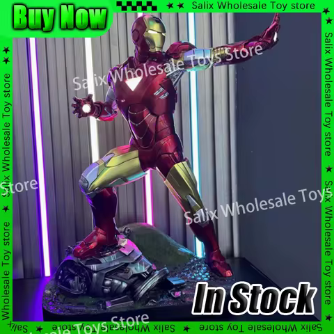 In Stock 50cm Avengers Iron Man Mk6 Anime Figures Large Figurine Luminous Figures Gk PVC Model Ornam