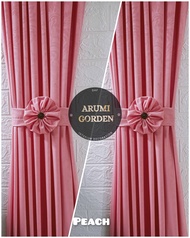 Gorden Jendela Minimalis Kupu Kupu  Ikat Pita Embos Polimicro Terbaru