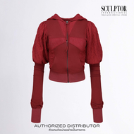 SCULPTOR® เสื้อฮูดดี้ Puff Sleeve Zip-Up Hoodie