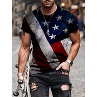 Men 3D Design Short Sleeve-Breathable Lightweight, Suitable for High Temperature Weather