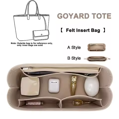 EverToner Felt Insert Bag Organizer, Handbag & Tote Bag, Perfect for Brand Women's Handbags For Goya
