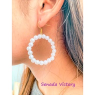 Senada Victory AM012 Gypsy Pearl Earrings Gypsy Circle Earrings Round Earrings Women's Accessories