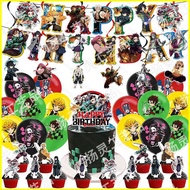 ST2 Demon Slayer Kimetsu no Yaiba Infinity Castle birthday party decoration banner cake topper ballo