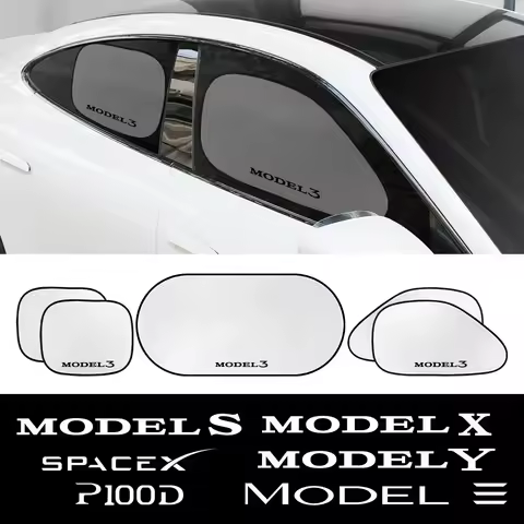 5PCS/Set Separate Type Car Window Sunshade Cover Visor UV Ray Reflector Auto Accessories For Tesla M