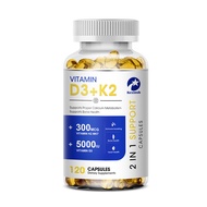 Kexinsh Vitamin D3K2 Capsules 5000iu Vitamin D3 300mcg K2 Support Teeth Bone Heart Health Joint Health Vitamin D Calcium Capsule