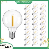 E12 Plastic Led Light Bulbs 1W G40 DC12V 25PCS Low Voltage Replacement Bulb for Off-Grid Solar Strin