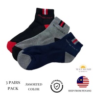 Polo 3pairs Low-cut Ankle Thick Cotton Men Sock Stocking Pendek Lelaki Tebal Tahan Lasak