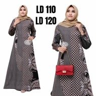 Gamis Batik Kombinasi Polos - Gamis Batik Jumbo - Gamisi Batik Wanita