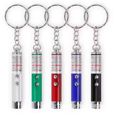 keychain tazer Lazer Pen Color 3 In 1 Mini Laser Pointer 2 LED Flashlight UV Torch With Keychain 1 W