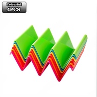 4PCS Taco Holder Mexican Pancake Rack Multicoloured Wavy Taco Holder Tortilla Tray Food Tray Rack K