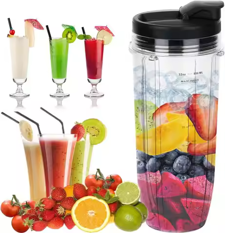 32oz Blender Cup with To-Go Lid for Ninja Blender BN401, BL456, BL480, BL2012, BL2013, BL4501, BN751