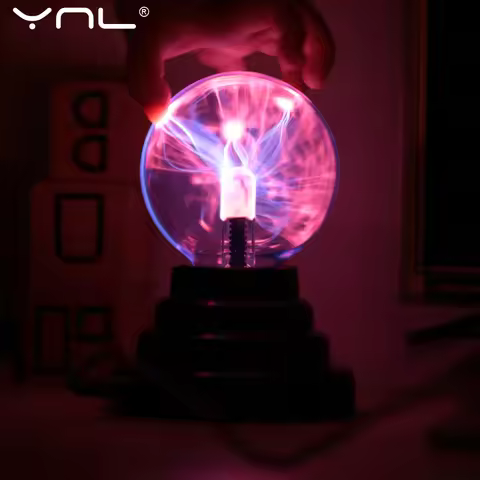 3/4/5/6 Inch Magic Plasma Ball Lamp Electric Lamp Night Light Glass Plasma Light Bedroom Decor Kids 