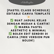 [PASTEL CLASS SCHEDULE] Editable Canva Template | Digital Download