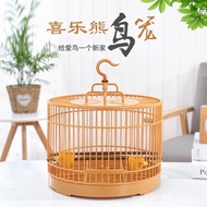 Source Factory Plastic Combination Pet Cage 29.5 Round Tiger Skin Brown Phoenix Peony Parrot Birdcag