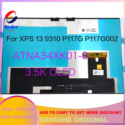 13.4" 3.5K 3456*2160 OLED For Dell XPS 13 9310 Touch Screen Digitizer Repalcement Assembly ATNA34XK0