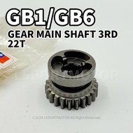 HONDA GB1 / GB6 GEAR MAIN SHAFT 3RD 22T 23471-GB1-900 GB 1 GB 6