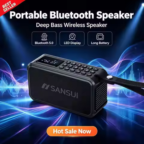 SANSUI F62 Bluetooth 5.3 Multimedia Portable Speaker FM FM Radio Insert Card U Disk Recording subwoo