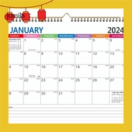 [JU] Hanging Calendar Wall Calendar 2024-2025 2024-2025 Wall Calendar Monthly Planner for Home Office School Time Management Organizer English Calendar Southeast Asian Buyer's