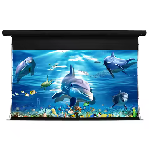 JZ SCREEN 84inch 8K Projection Screen Pull Down Motorized Tab Tension Alr Projector Screen for Norma