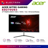 Acer Nitro ED270US3 27" WQHD 180Hz Curved Gaming Monitor ( Speaker, DP, HDMI, 3 Yrs Wrty )