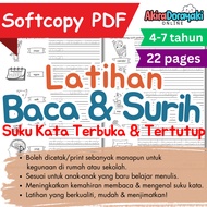 09 PDF [softcopy] Latihan Baca dan Surih Suku Kata Terbuka & Tertutup - Print sendiri