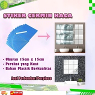 (SDA) Glass Mirror Sticker Wall Decor Anti Shatter 3D Box Model Square Mirror Sticker Fender Wall Paper Wallpaper