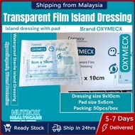 Oxymecx Sterile Transparent Wound Island Dressing MDA Registered – PU Film + Pad Waterproof (Full Bo