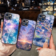 Colorful sunset sky cloud glass case for iPhone 17 16 15 14 13 12 11 8 7 6 6s 6p 7p 8p 6g 7g 8g Pro 