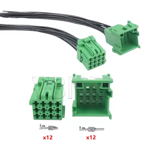 12 Pin 1-967627-1 1-967622-1 1-967627 8-968972-1 Male Female Car CD Player Wire Harness Cable Socket