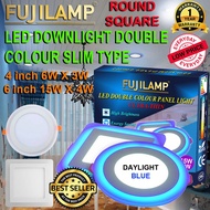 [local seller] Double Color LED Panel Light Round Square (15+4w)(6+3w)Panel LED Ceiling Lamp Indoor 
